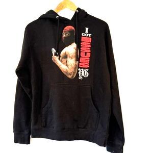 4Hunnid YG I Got Issues Black Hoodie Hip Hop Rapper Small Pocket